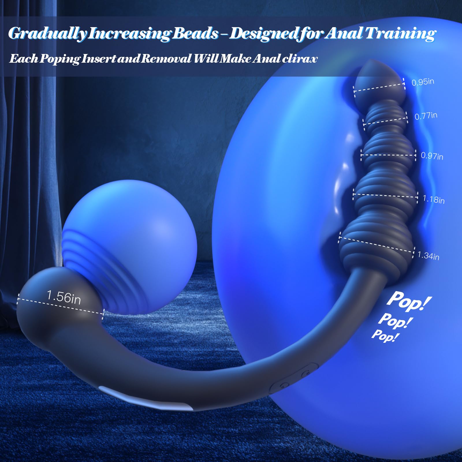 Dual-Ended Vibrating With 10 Vibration Modes Prostate Massager Anal Beads Anal Toy Sex Toy