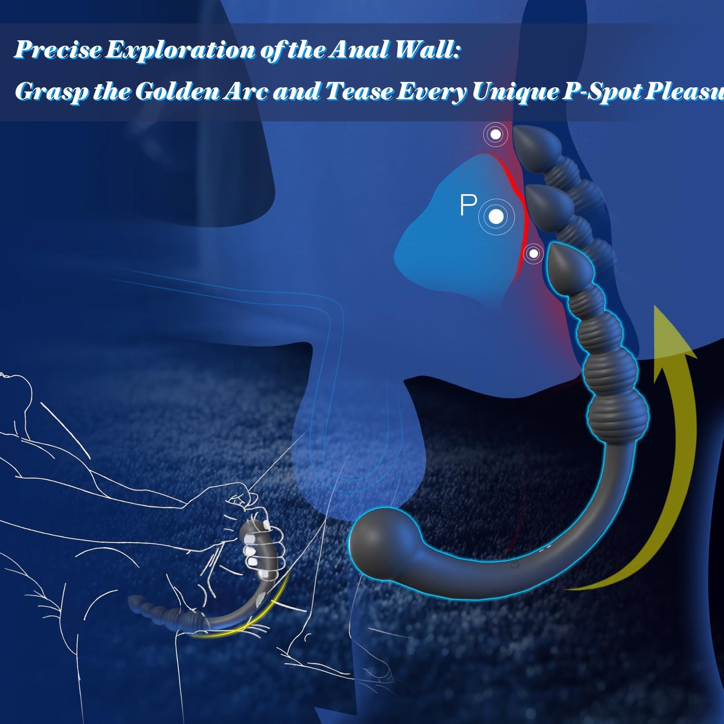 Dual-Ended Vibrating With 10 Vibration Modes Prostate Massager Anal Beads Anal Toy Sex Toy
