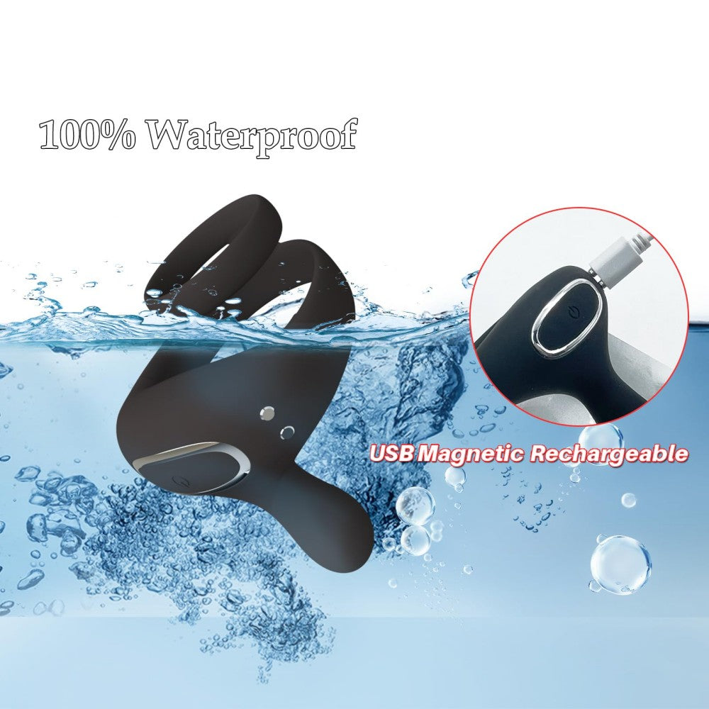 Dual Motors 9 Vibrations Remote Control Male Couple Sex Toy Cock Rings Vibrators for Men