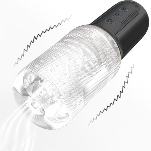 Dual Vibrating Eggs 5 Sucking 10 Vibrating Deep Throat Masturbator