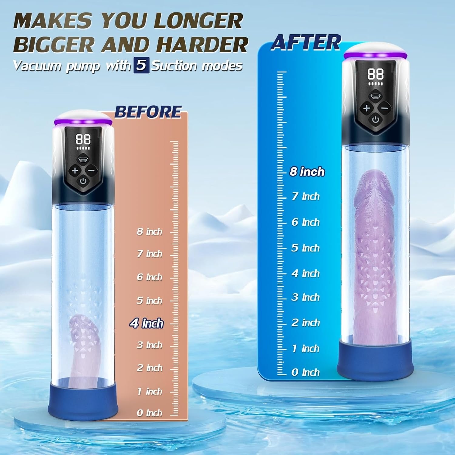 Electric Penis Pump Sex Toys for Men, Male Sex Toys with 5 Suction Modes, Waterproof Automatic Male Masturbator with Mini Pocket Pussy Penis Ring, Adult Toys Electric Penis Enlarge Vacuum Pump