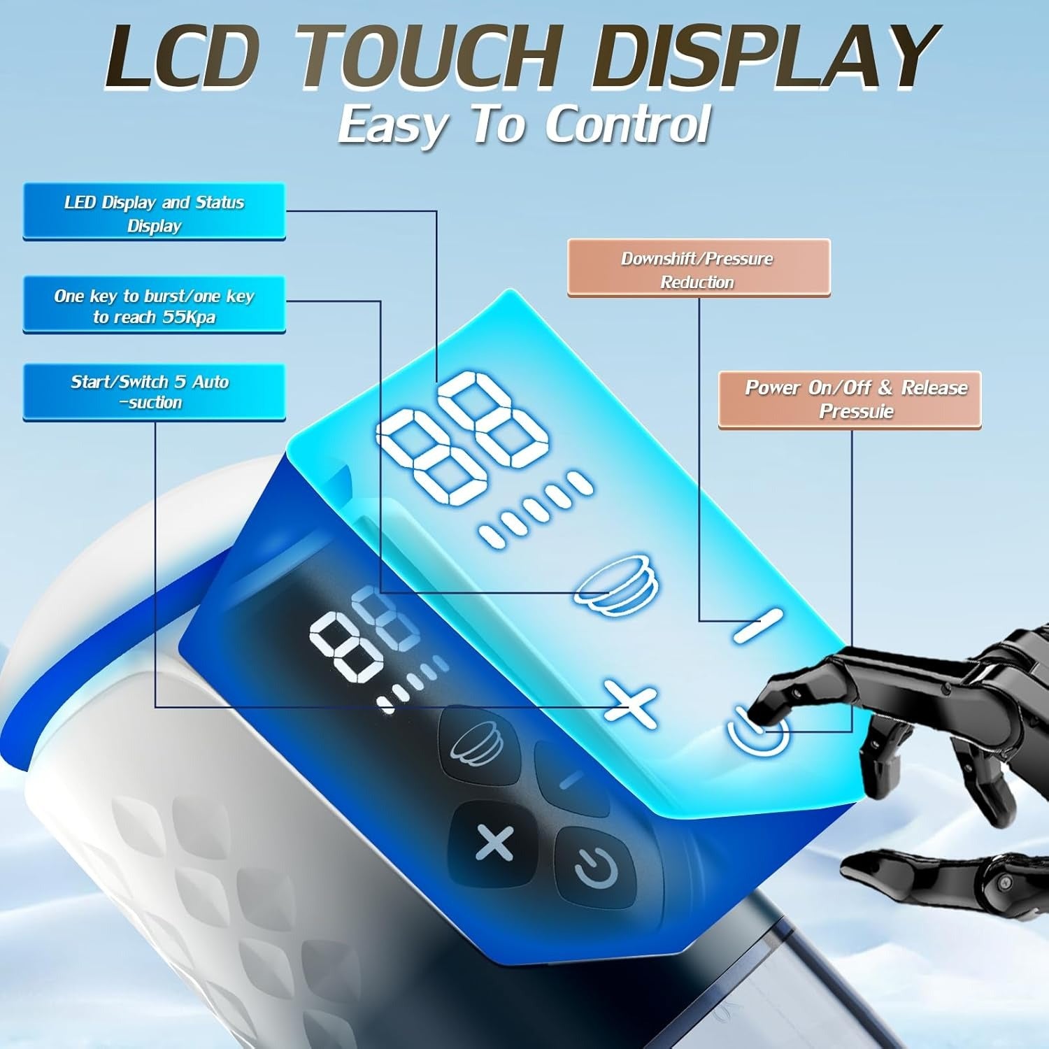 Electric Penis Pump Sex Toys for Men, Male Sex Toys with 5 Suction Modes, Waterproof Automatic Male Masturbator with Mini Pocket Pussy Penis Ring, Adult Toys Electric Penis Enlarge Vacuum Pump