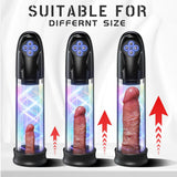 Flash Lights Penis Vacuum Pump With 5 Suction Modes Male Masturbator Penis Enlargement Pump