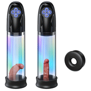 Flash Lights Penis Vacuum Pump With 5 Suction Modes Male Masturbator Penis Enlargement Pump