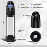 Flash Lights Penis Vacuum Pump With 5 Suction Modes Male Masturbator Penis Enlargement Pump