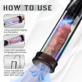 Flash Lights Penis Vacuum Pump With 5 Suction Modes Male Masturbator Penis Enlargement Pump