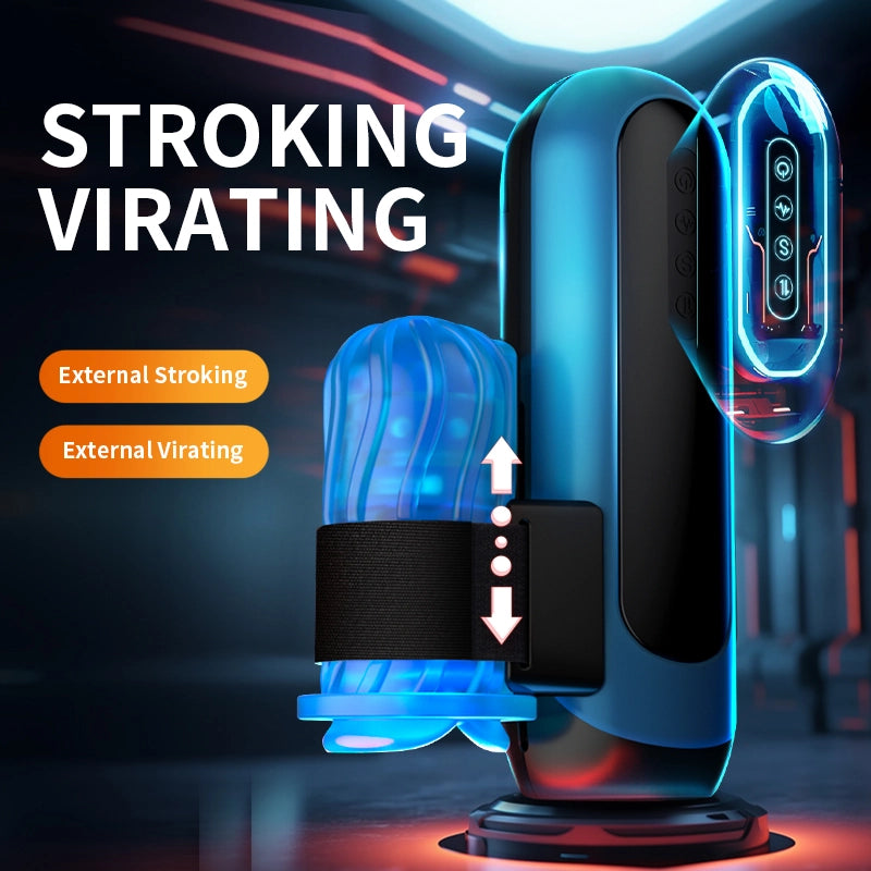 External Stroke 6 Thrusting 10 Vibrating 5 Speeds 700 Per Minute Masturbation Cup