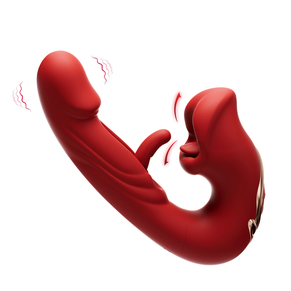 3 in 1 Mouth Shape Clit Vibrators with 5 Biting & 7 Flapping Modes Adult Toys