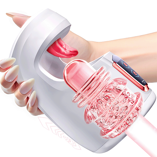 Glans Trainer 10 Licking Thrusting Blowjob Machine Sex Toys for Men Male Masturbator - Male Sex Toy with 10 Thrusting & 10 Real Tongue Licking Modes Stroker for Training Stimulation