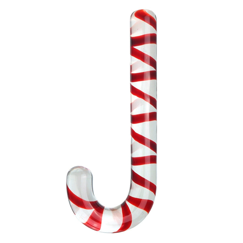 Chirstams Gift Double-end Butt Plug Glass Pleasure Wand Dildo Candy Cane Unisex Anal Butt Plug for Men Women