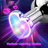 Heart Light Up APP-Steuerung Analplug 9 Vibrationsmodi Analvibrator aus Edelstahl 