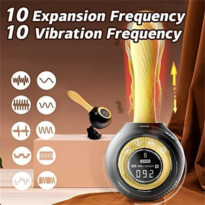 High End Macaron Color Automatic Heated Thrust Vibrator Dildo with Base for Women Remote Control
