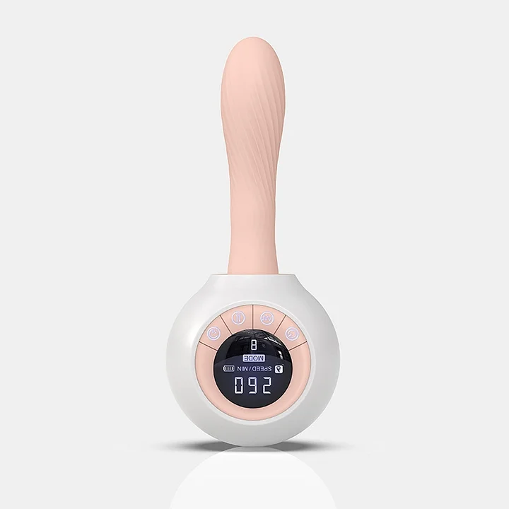 High End Macaron Color Automatic Heated Thrust Vibrator Dildo with Base for Women Remote Control
