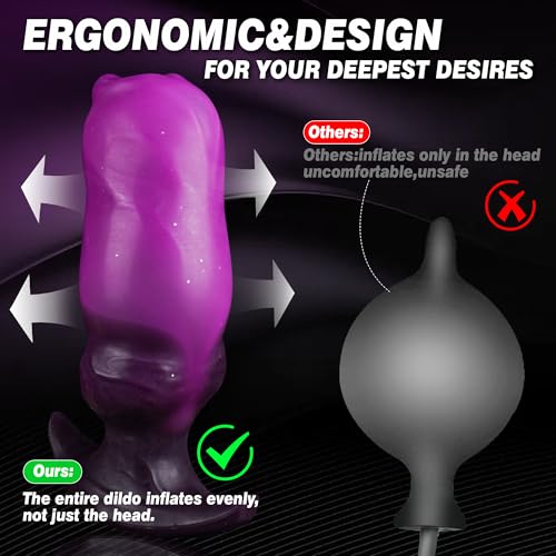 Inflatable Butt Plug Knot Large Buttplug, Huge Anal Inflatable Dildo Silicone Wearable Butt Plug