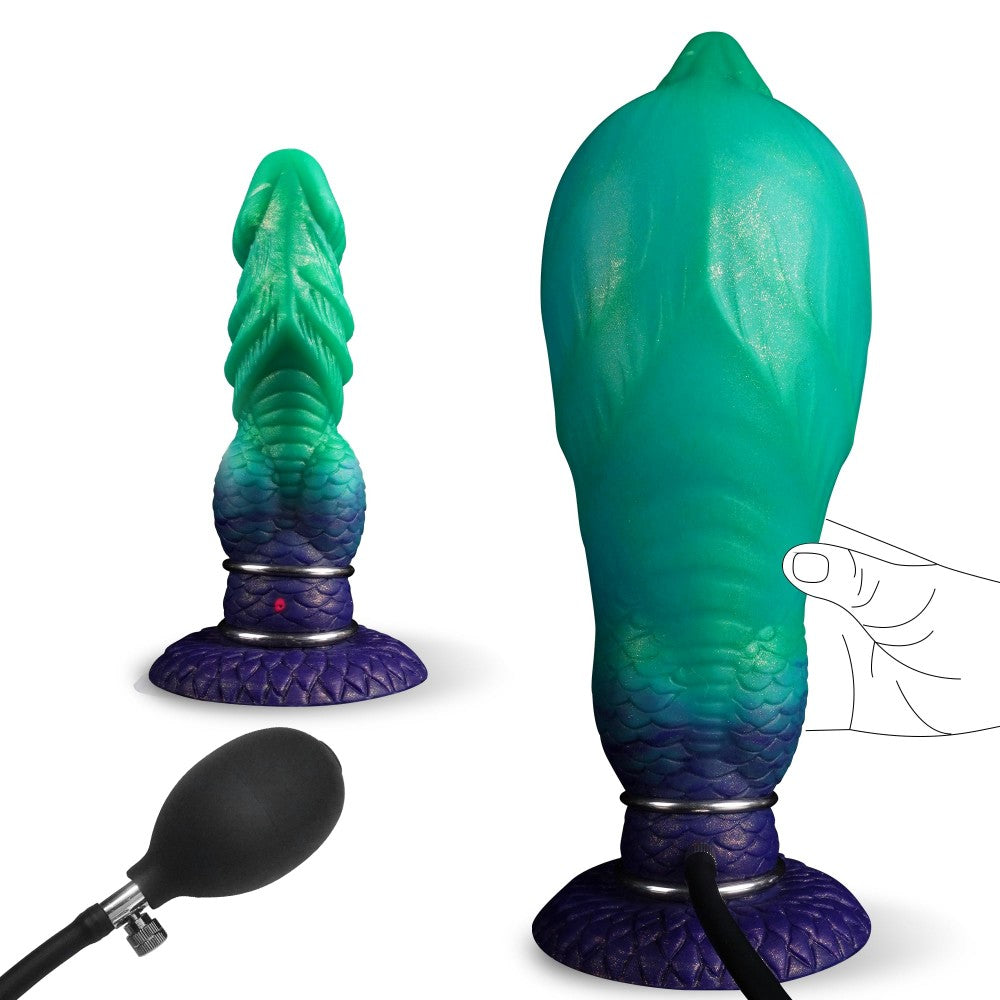 Inflatable Dildo Monster Anal Dildo Fantasy Alien Dildos Dragon Monster Sex Toy with Adjustable Thickness