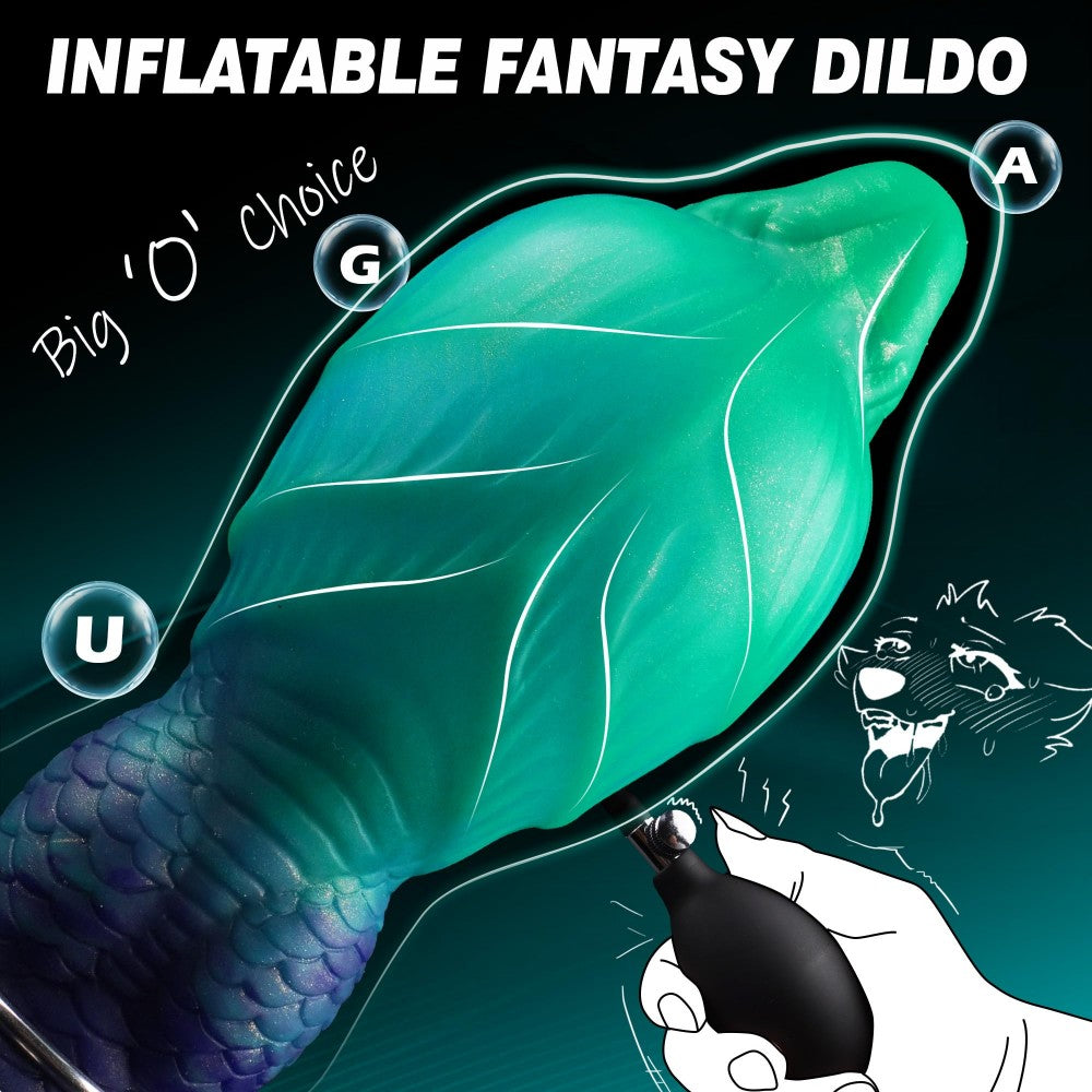 Inflatable Dildo Monster Anal Dildo Fantasy Alien Dildos Dragon Monster Sex Toy with Adjustable Thickness