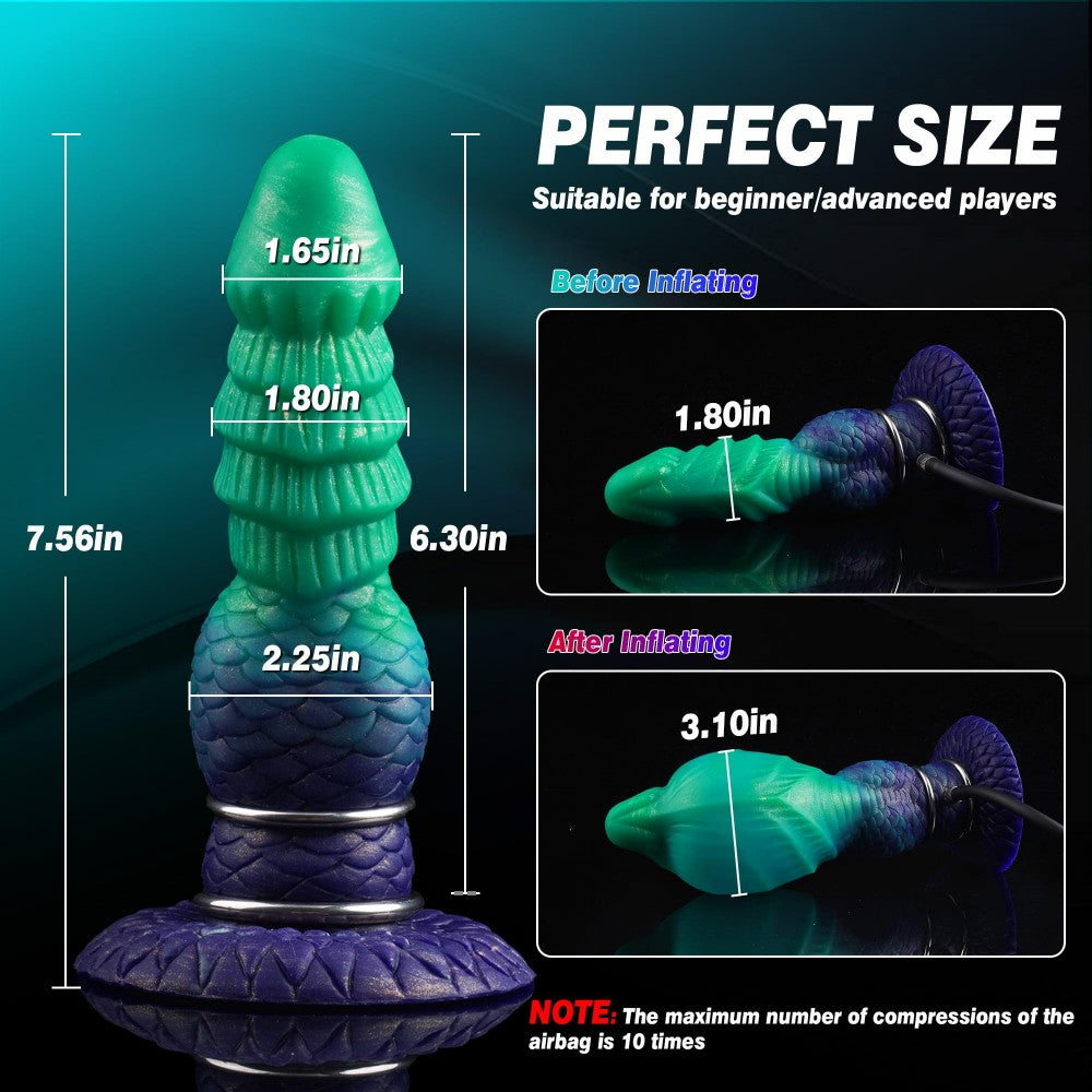 Inflatable Dildo Monster Anal Dildo Fantasy Alien Dildos Dragon Monster Sex Toy with Adjustable Thickness