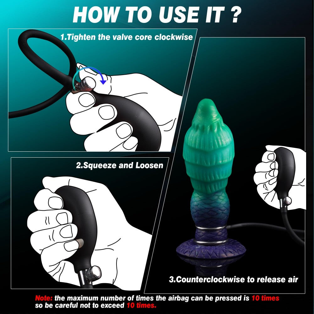 Inflatable Dildo Monster Anal Dildo Fantasy Alien Dildos Dragon Monster Sex Toy with Adjustable Thickness