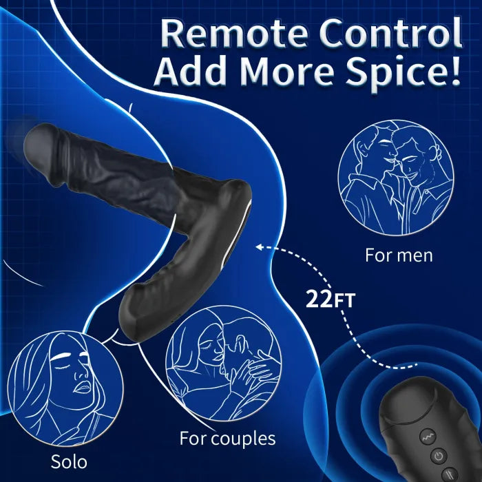 Inflatable Prostate Massager 10 Vibration Modes, Heating & Remote-Controlled Expansion Anal Plug
