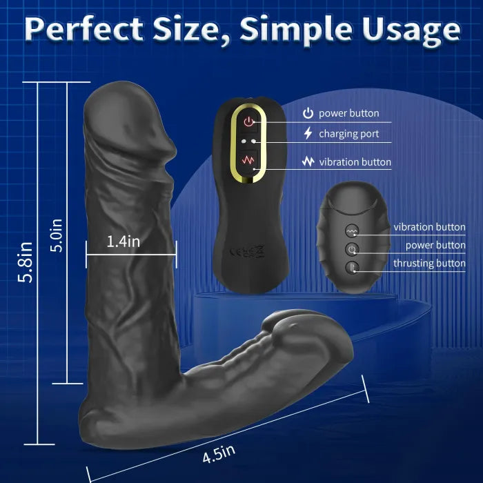 Inflatable Prostate Massager 10 Vibration Modes, Heating & Remote-Controlled Expansion Anal Plug
