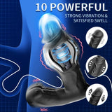 Inflatable Prostate Massager 10 Vibration Modes, Heating & Remote-Controlled Expansion Anal Plug