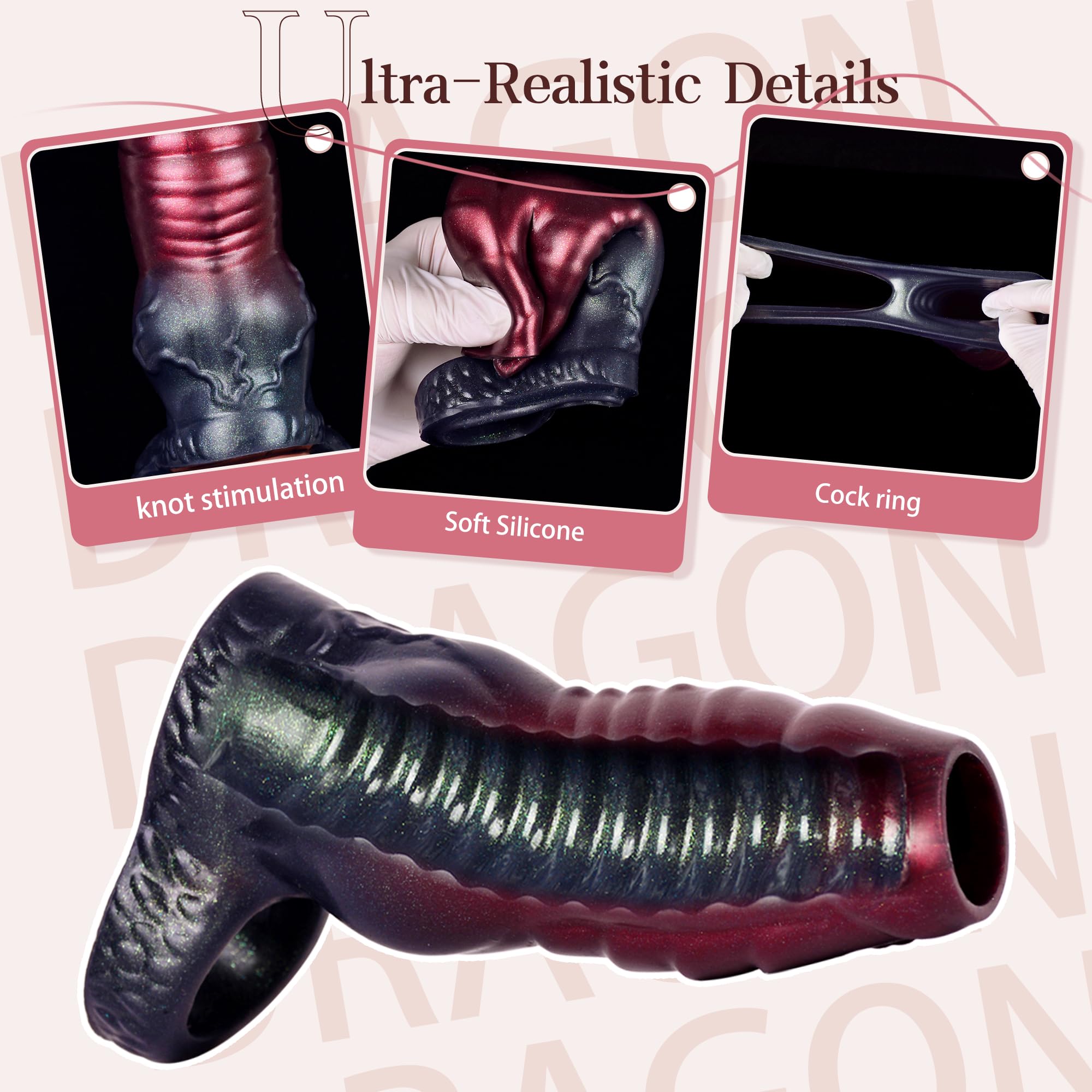 Knot Penis Sleeve Cock Sleeve Cock Ring Penis Extender Ultra-Soft Penis Enlarger for Couples