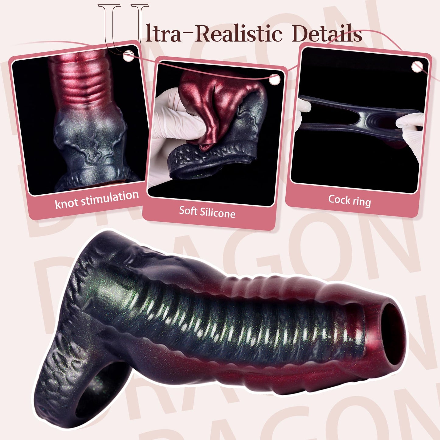 Knot Penis Sleeve Cock Sleeve Cock Ring Penis Extender Ultra-Soft Penis Enlarger for Couples