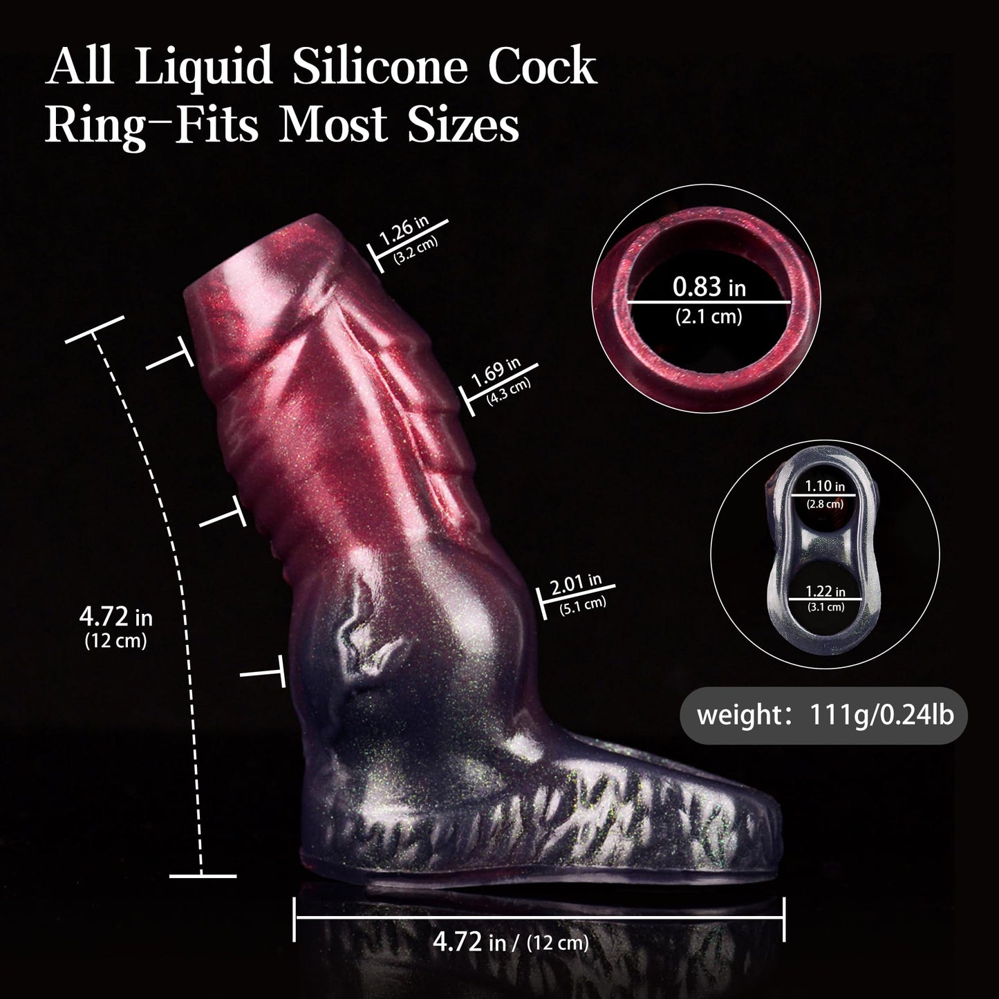 Knot Penis Sleeve Cock Sleeve Cock Ring Penis Extender Ultra-Soft Penis Enlarger for Couples