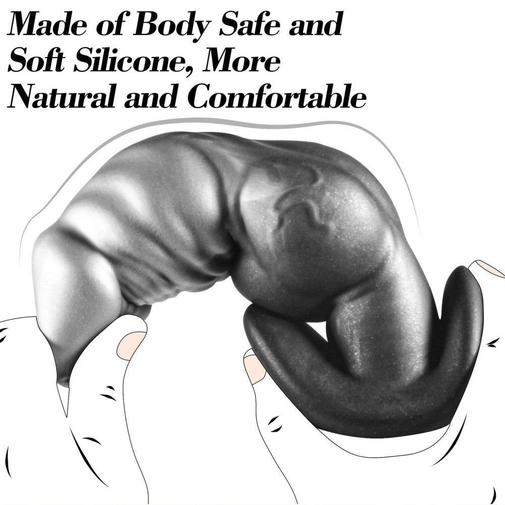 Knotted Anal Plug for Comfortable Long-Term Wear Silicone Butt Plug Dilator with Curved Base