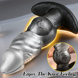 Knotted Anal Plug for Comfortable Long-Term Wear Silicone Butt Plug Dilator with Curved Base