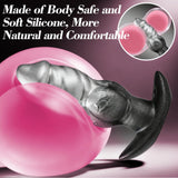 Knotted Anal Plug for Comfortable Long-Term Wear Silicone Butt Plug Dilator with Curved Base