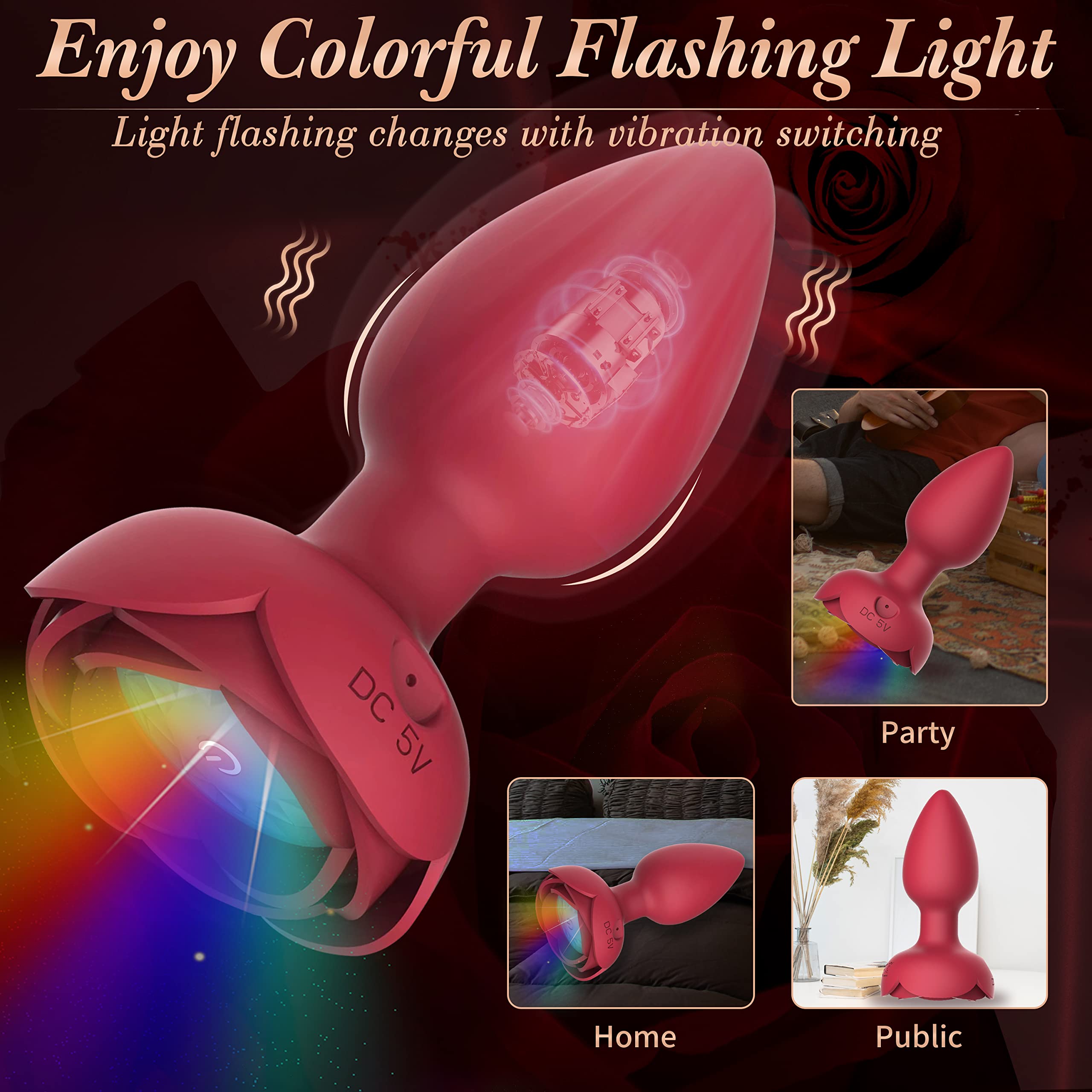 Laura Rose Vibrating Butt Plug Light Up With 7 Vibrations & Remote Control