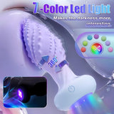 Light UP & 10 Vibrating Modes Anal Plug 360° Rotation Vibrating Butt Plug Anal Sex Toys