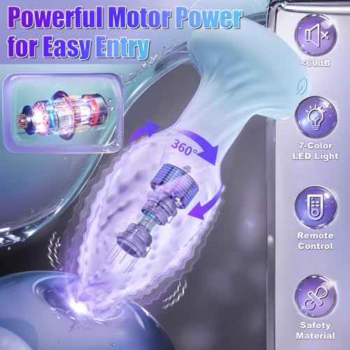 Light UP & 10 Vibrating Modes Anal Plug 360° Rotation Vibrating Butt Plug Anal Sex Toys