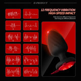 Lighting Devil Butt Plug 12 Frequenz Vibration Rotierendes Prostata-Massagegerät Analspielzeug 