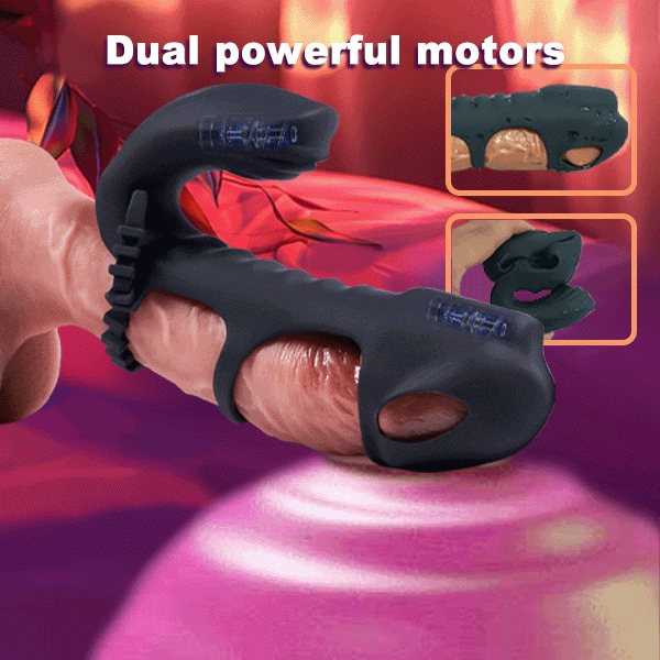 Lucifer Dual Motor 7 Vibrating Penis Sleeve and Vibrator 2-in-1 Penis propinkup Lucifer Dual Motor 7 Vibrating Penis Sleeve and Vibrator 2-in-1 Penis propinkup