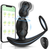 Luse APP Control 3-Gang-Rotation und 10-Frequenz-Vibration Analspielzeug mit Penisring-Prostata-Massagegerät