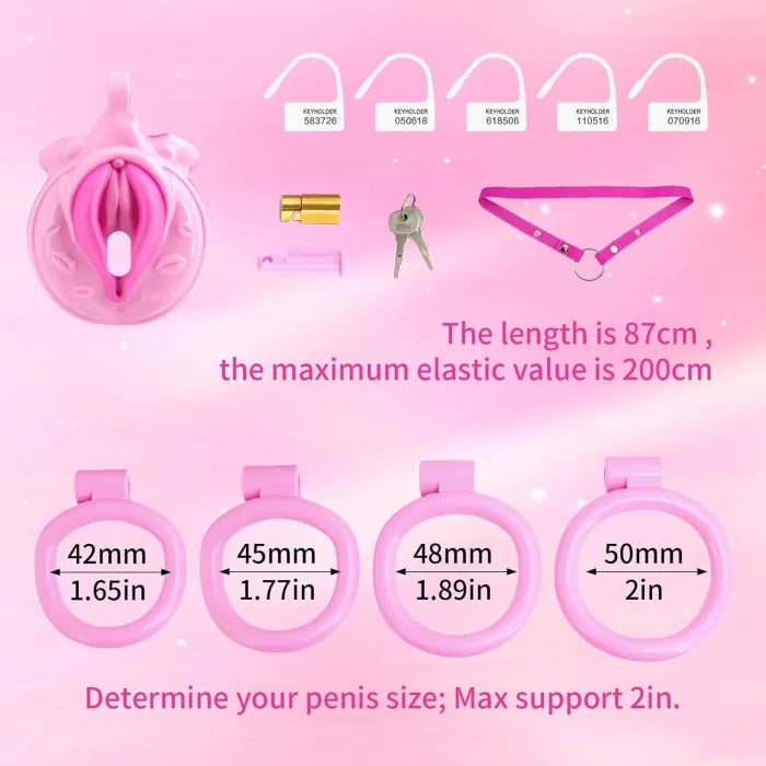 Male Chastity Cage Lightweight Cock Cage ABS+Resin Chastity Device Adult Sex Toys with 4 Different Sizes Rings
