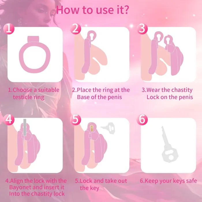 Male Chastity Cage Lightweight Cock Cage ABS+Resin Chastity Device Adult Sex Toys with 4 Different Sizes Rings