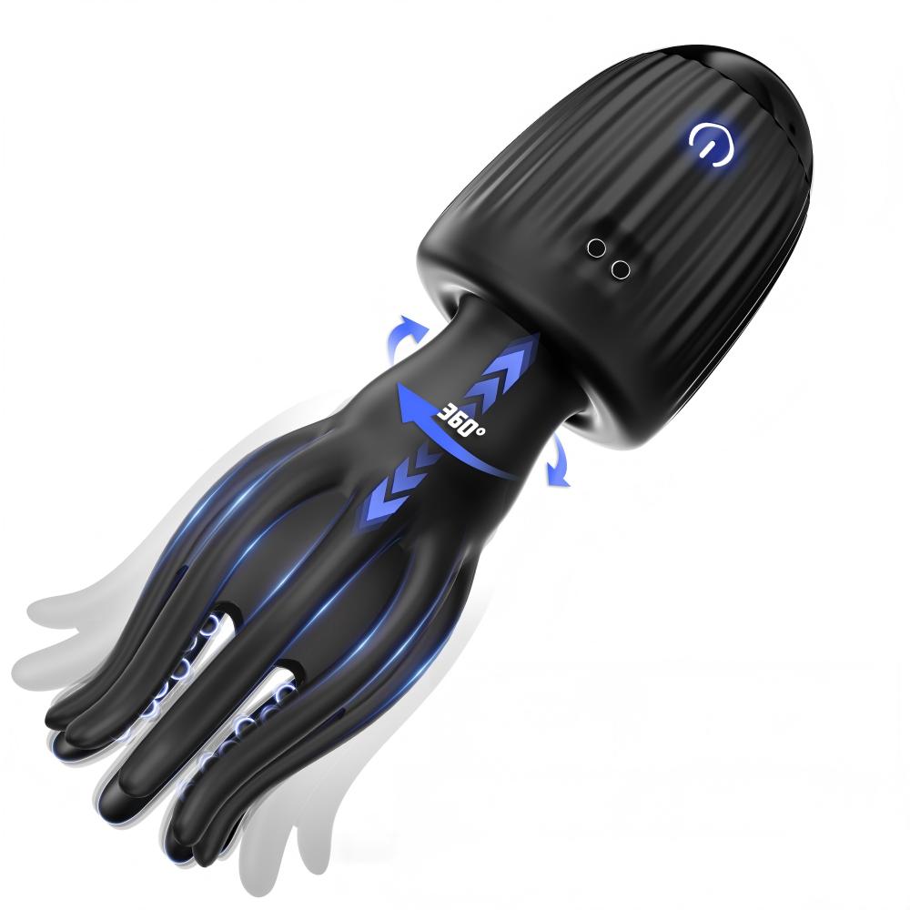 Male Masturbator with Vibration & Suction Silicone Male Stroker Sex Toys Flexible Finger Design