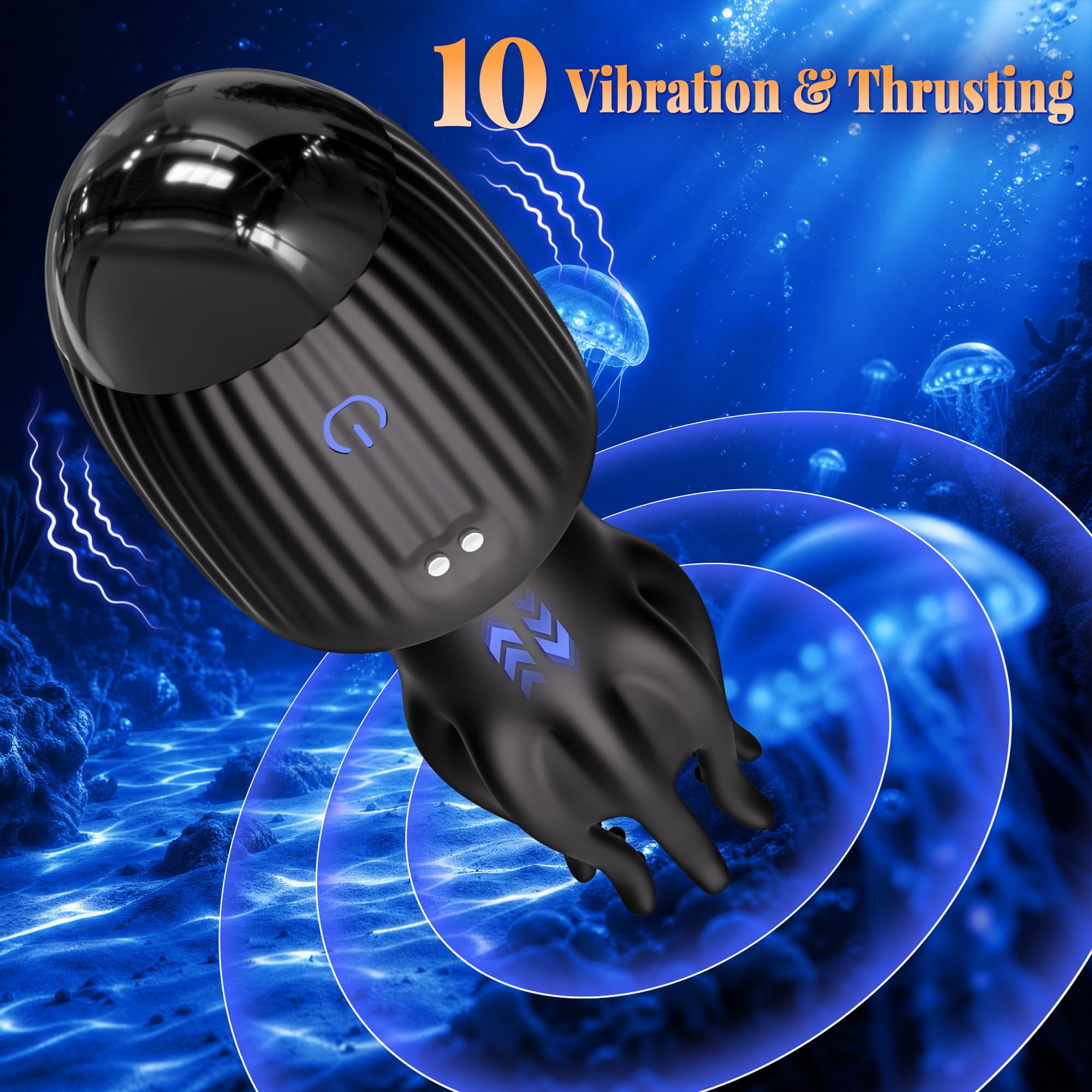 Male Masturbator with Vibration & Suction Silicone Male Stroker Sex Toys Flexible Finger Design