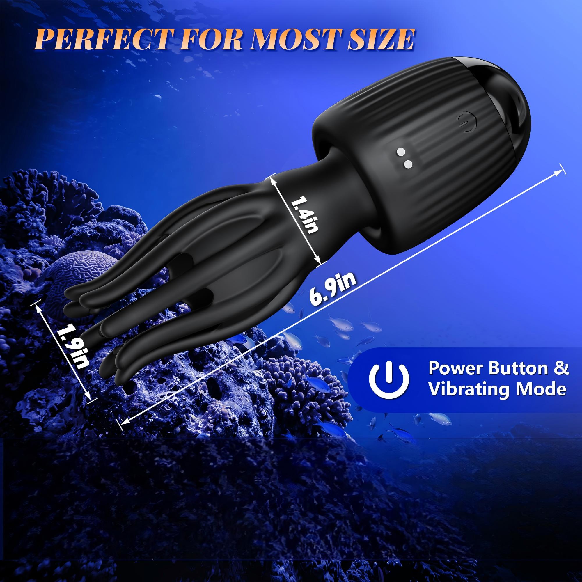 Male Masturbator with Vibration & Suction Silicone Male Stroker Sex Toys Flexible Finger Design