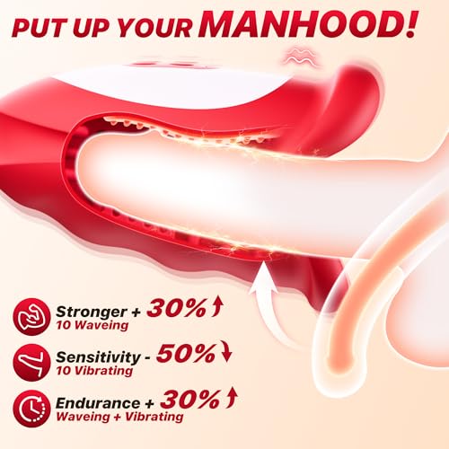 Male Maturbator Sex Toys For Men – Waving Motion Male Sex Toy with Hollow Out Design, 10 Waving & Vibrating In 3 Motors for 360° Blowjob Stroker Vibrator, App Control Adult Sex Toy for Gay Men