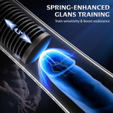 Male Masturbator Penis Pump - Transparent Visual Male Sex Toys for Men, APP Control Vibrating Spring & Power Suction with 2 Replaceable Sleeves & 6 Penis Rings
