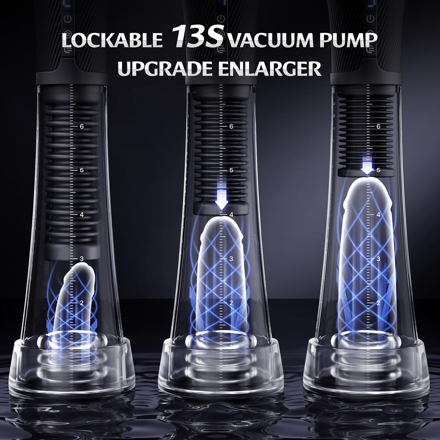 Male Masturbator Penis Pump - Transparent Visual Male Sex Toys for Men, APP Control Vibrating Spring & Power Suction with 2 Replaceable Sleeves & 6 Penis Rings