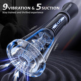 Male Masturbator Penis Pump - Transparent Visual Male Sex Toys for Men, APP Control Vibrating Spring & Power Suction with 2 Replaceable Sleeves & 6 Penis Rings
