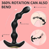 Enchufe anal con control remoto inalámbrico masculino, 9 modos de vibración con cuentas anales de rotación, tapón anal flexible 