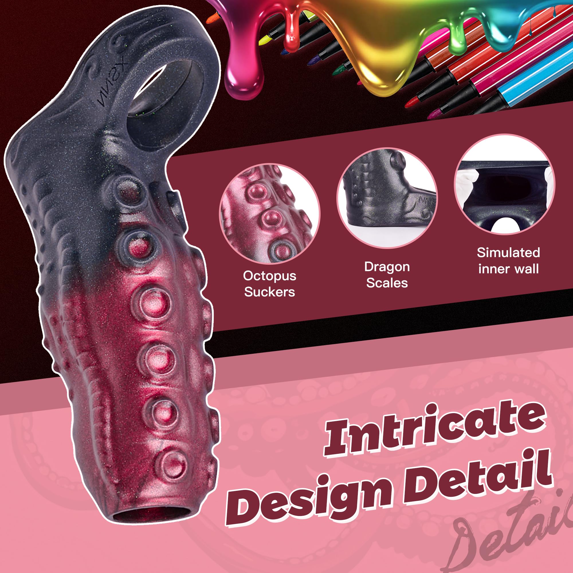 Monster Penis Sleeve Cock Sleeve with Cock Ring Male Sex Toys Enhance Male Endurance