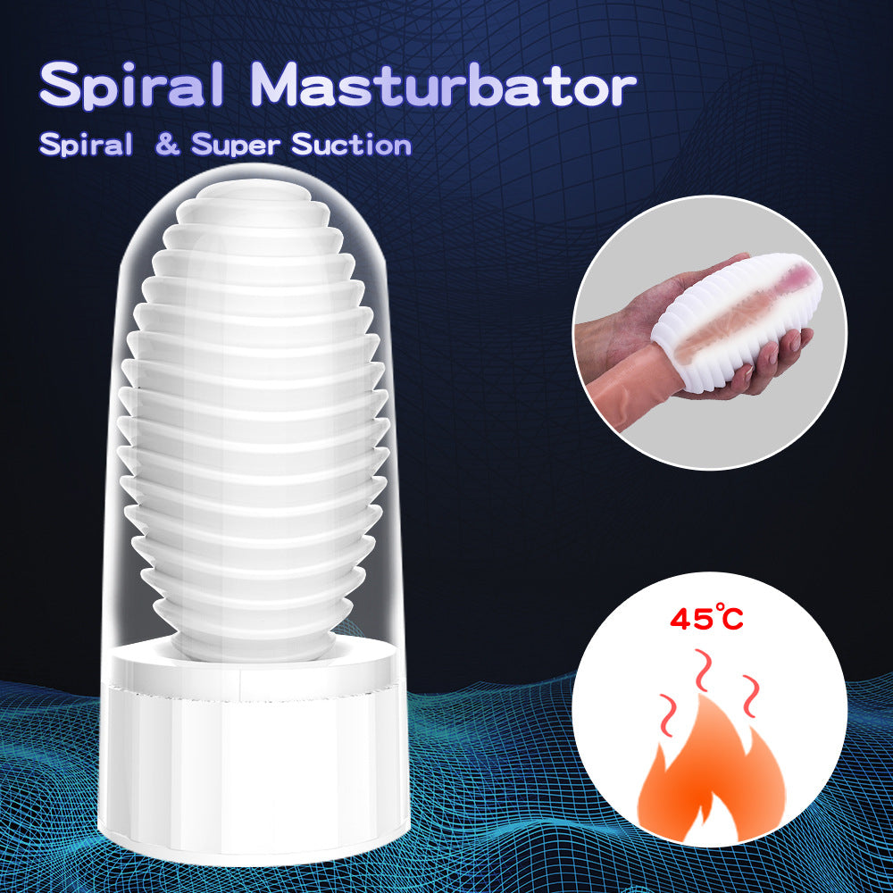 Heating Masturbator Vacuum Suction Spiral Male Stroker