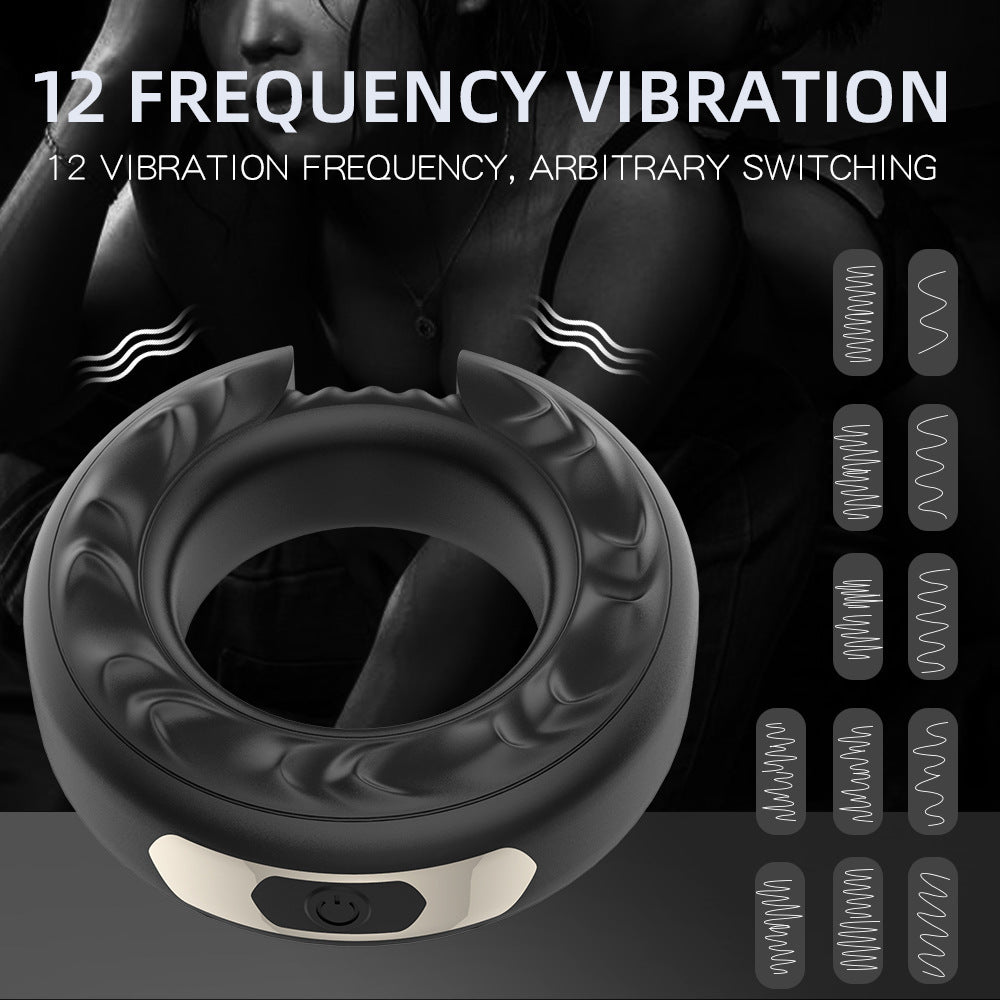 12 Frequency Vibration Silicone Cock Ring For Couple Play